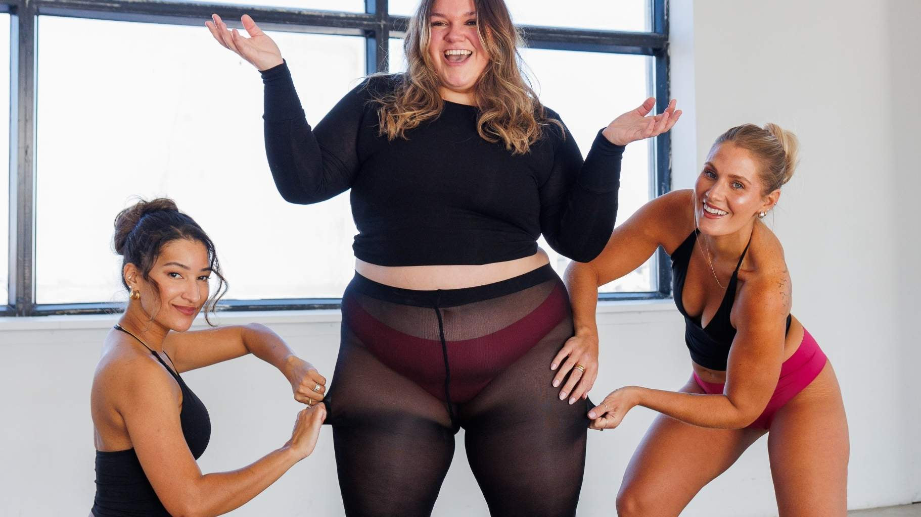 Culottes sans couture sous les vêtements d'automne : jeans, collants et robes