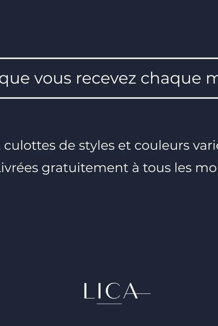 Abonnement L'Essentiel Mensuel LICA Wear, ce que vous recevez