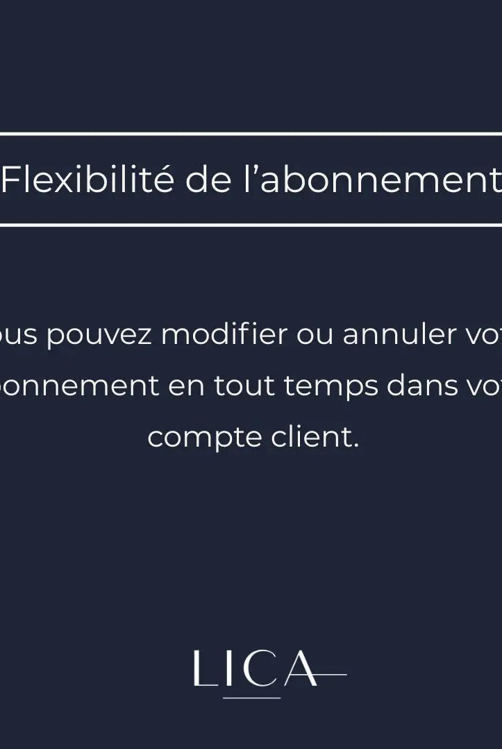 Abonnement L'Essentiel Mensuel LICA Wear, abonnement flexible