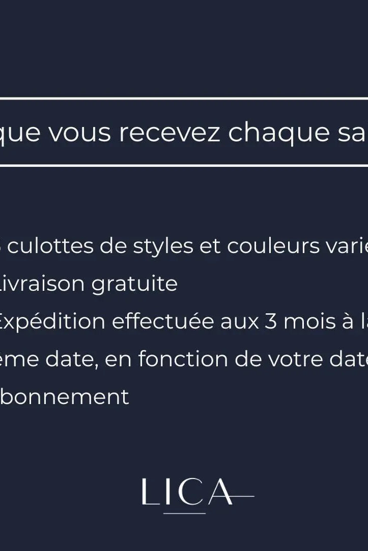 Abonnement L'Essentiel Saisonnier LICA Wear, ce que vous recevez