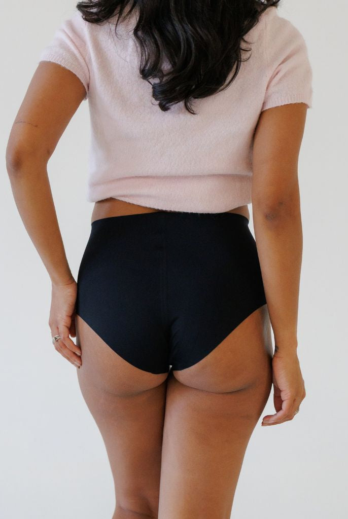 Bikini taille haute sans couture Noir Noble LICA Wear, vue de dos