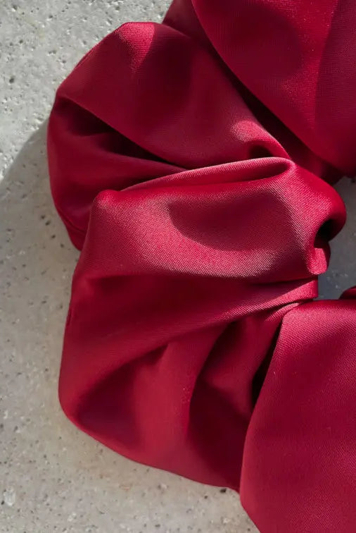 Chouchous oversize rouge bordeaux, satin qualité