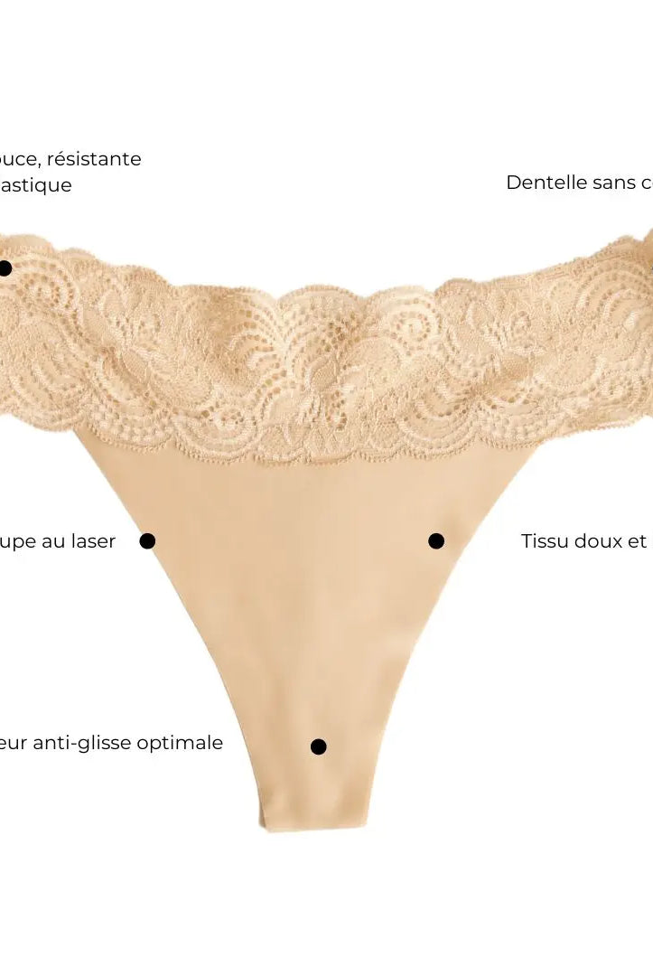 Tanga avec dentelle Sandstone Beige LICA Wear