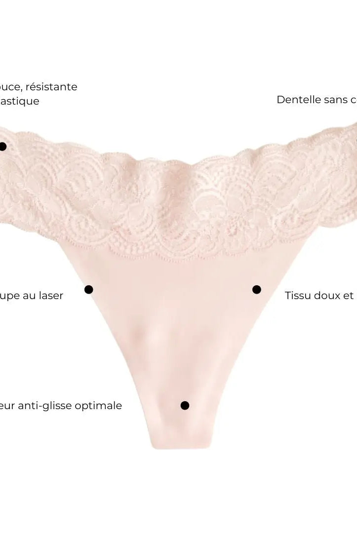 Tanga avec dentelle Rose Quartz LICA Wear