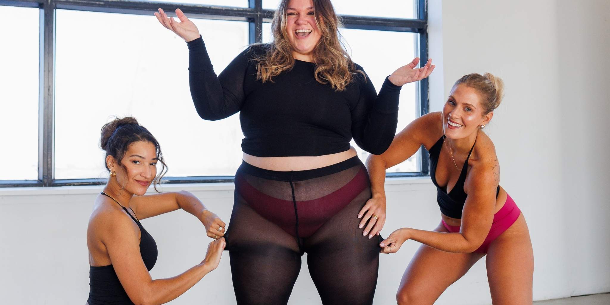 Culottes sans couture sous les vêtements d'automne : jeans, collants et robes
