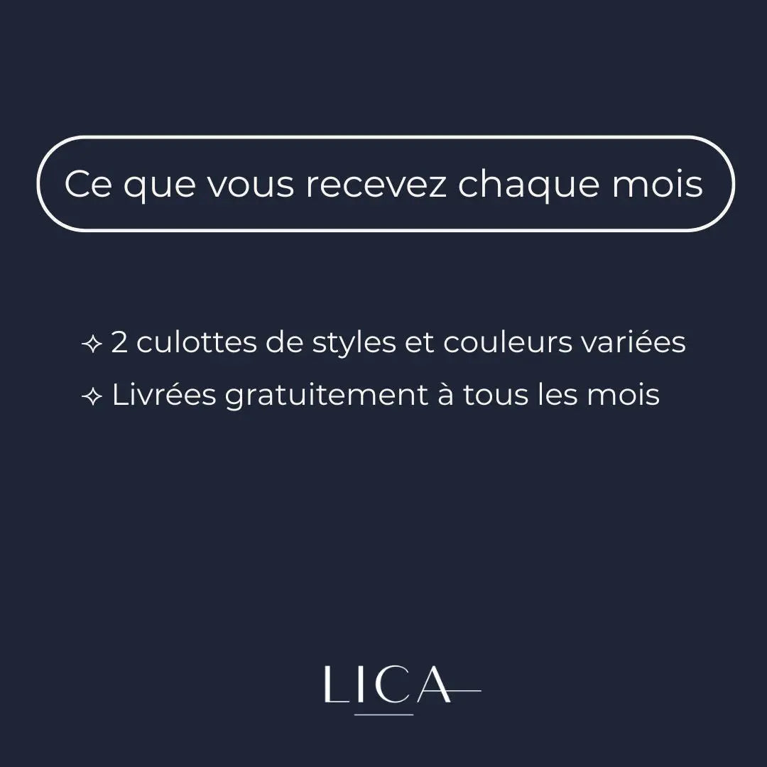 Abonnement L'Essentiel Mensuel LICA Wear, ce que vous recevez