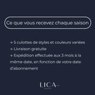 Abonnement L'Essentiel Saisonnier LICA Wear, ce que vous recevez