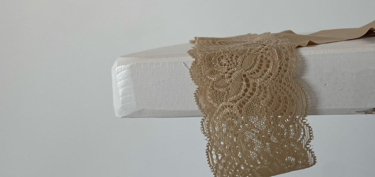 Culotte avec dentelle douce et élastique beige