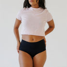 Bikini taille haute sans couture Noir Noble LICA Wear, vue de face