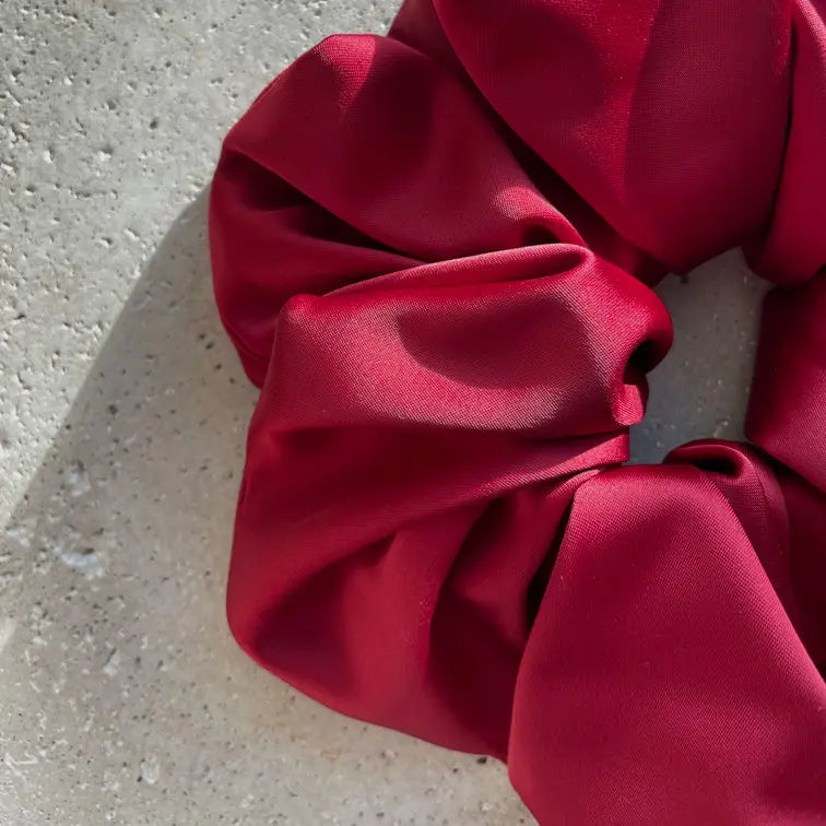 Chouchous oversize rouge bordeaux, satin qualité