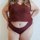 Culotte bikini sans couture Wild Burgundy LICA Wear, vue de face