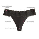 Tanga avec dentelle Onyx Black LICA Wear