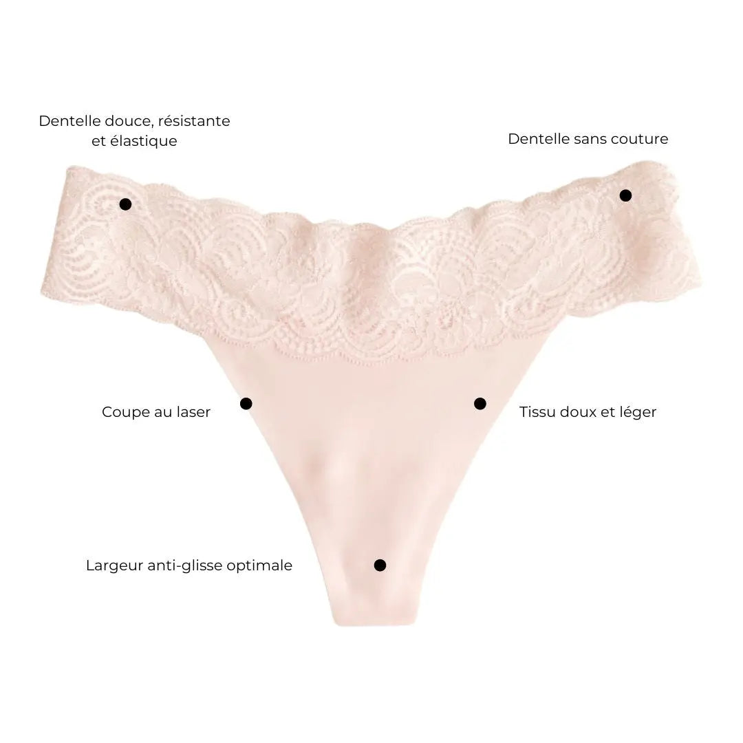 Tanga avec dentelle Rose Quartz LICA Wear